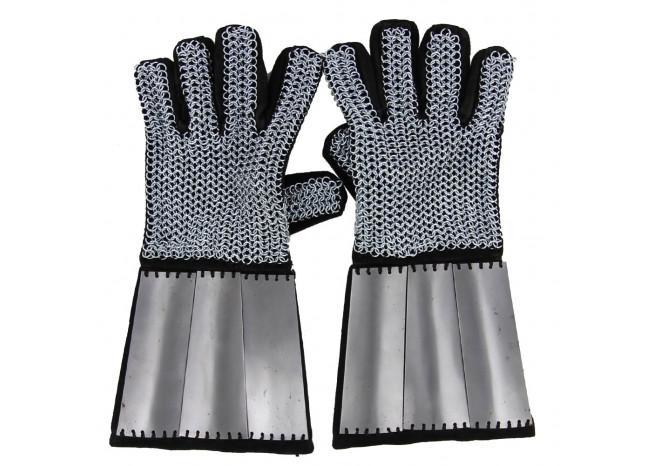 Medieval Holy Land and Defender Chainmail Gauntlets with Plates historical period - Tophatter Daily Deals
