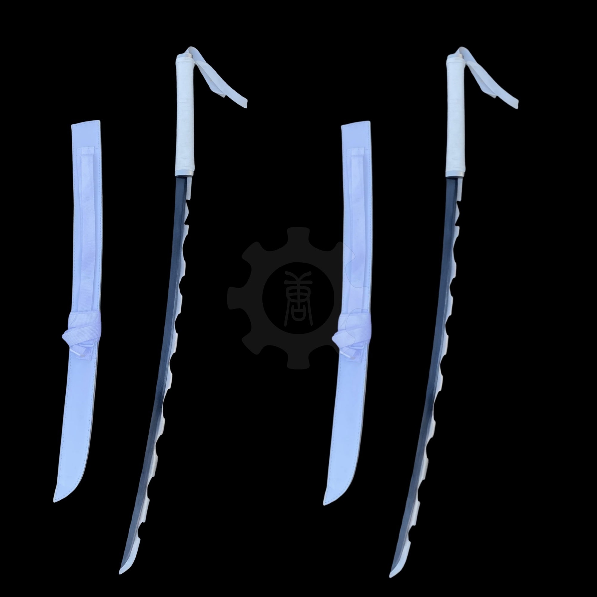 IRL Inosuke Duo Nichirin Sword Anime Katana Carbon Steel Version Duo Swords - Tophatter Daily Deals