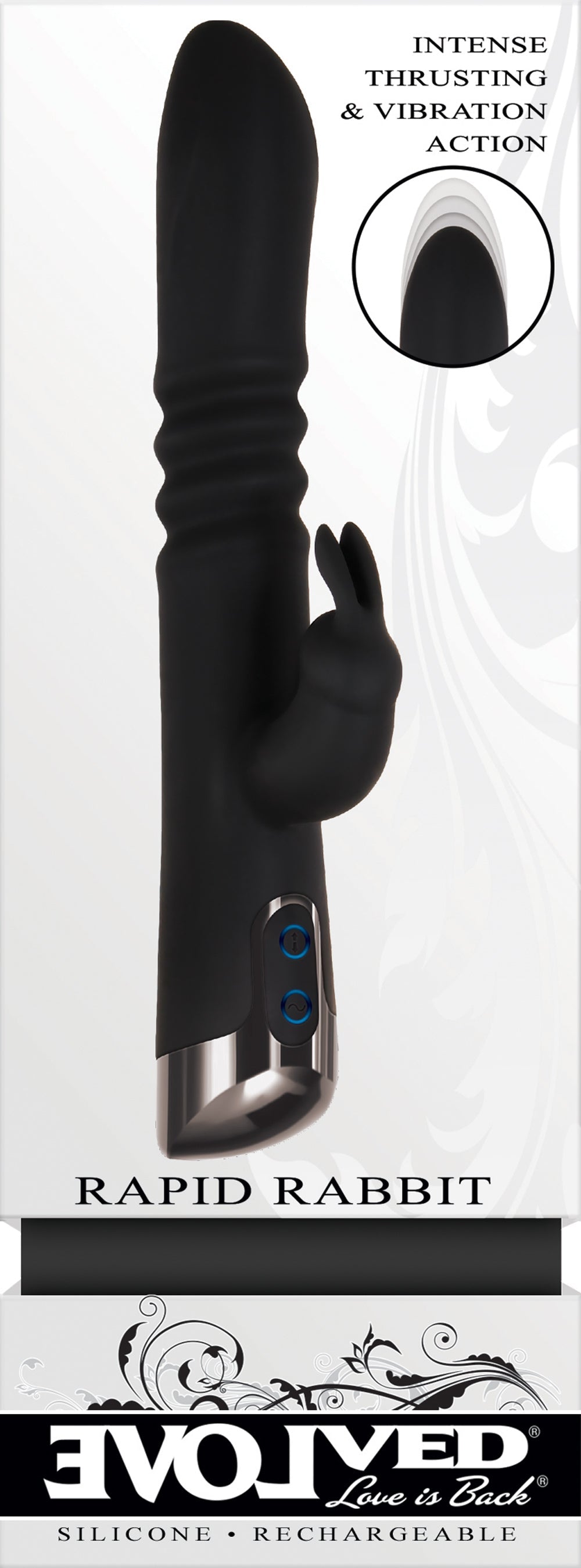 Evolved Rapid Rabbit 25.4 cm Thrusting Vibrator > Vibrators > Ladies > Rabbit Multi - Tophatter Daily Deals