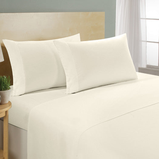 4-Piece Set: 100% Egyptian Cotton 1000 Thread Count Deep Pocket Luxury Comfort Sheets, Twin-King Ivory Bedding - Tophatter Daily Deals