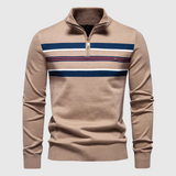 Fitted Classic Men's Half Zip Sweater - Slim Knit, Everyday Khaki - Tophatter Daily Deals