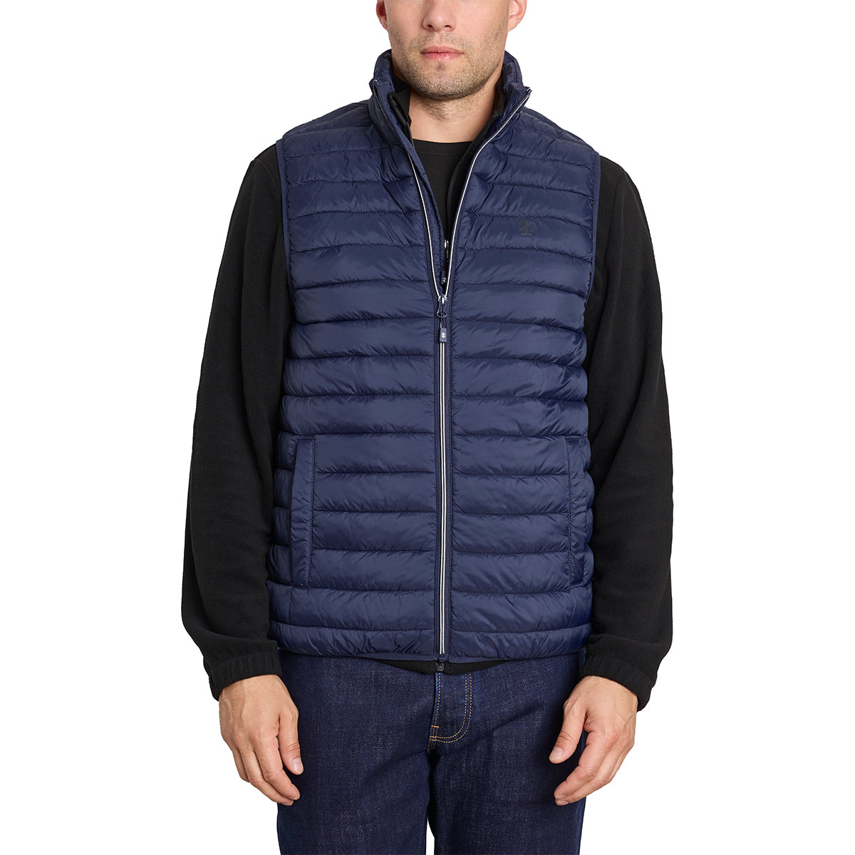 IZOD Men's Full Zip Puffer Vest Navy Blazer Vests - Tophatter Daily Deals