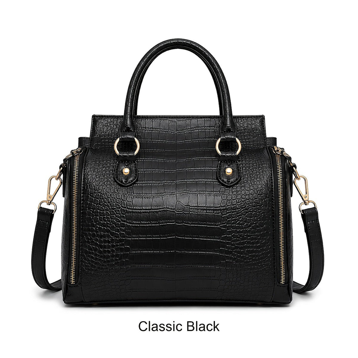 Vintage Top Handle Handbag with Crossbody Strap Black Handbags & Wallets - Tophatter Daily Deals