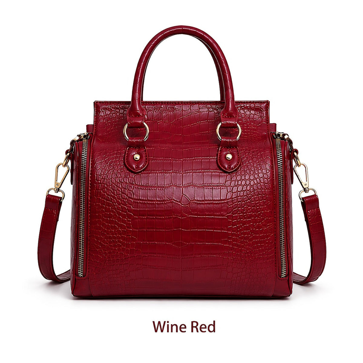 Vintage Top Handle Handbag with Crossbody Strap Wine Red Handbags & Wallets - Tophatter Daily Deals