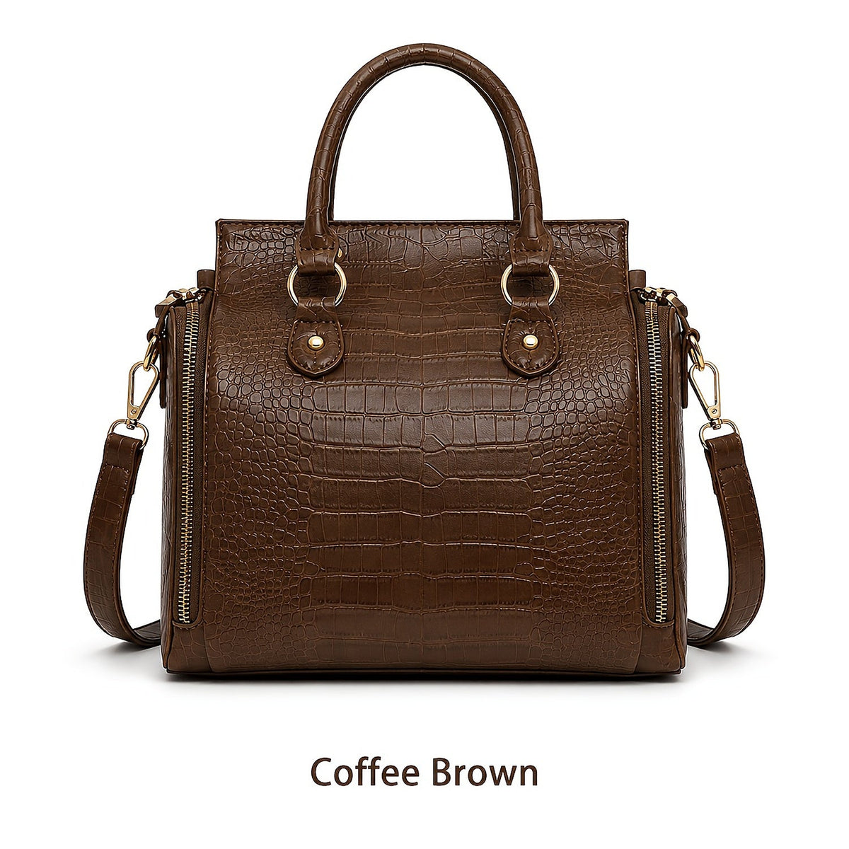 Vintage Top Handle Handbag with Crossbody Strap Brown Handbags & Wallets - Tophatter Daily Deals