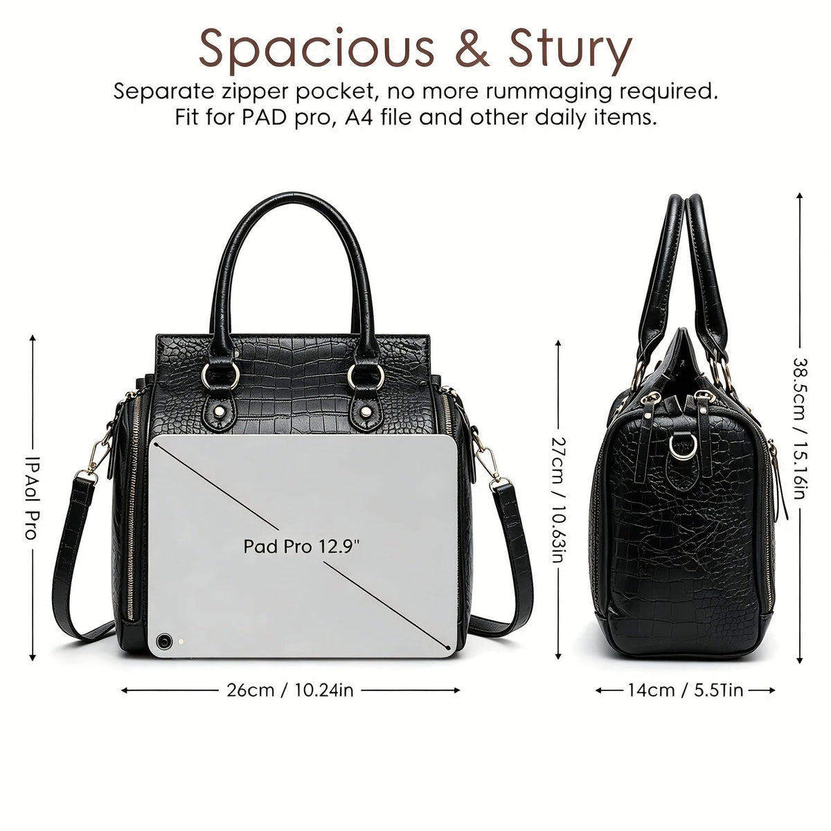 Vintage Top Handle Handbag with Crossbody Strap Handbags & Wallets - Tophatter Daily Deals