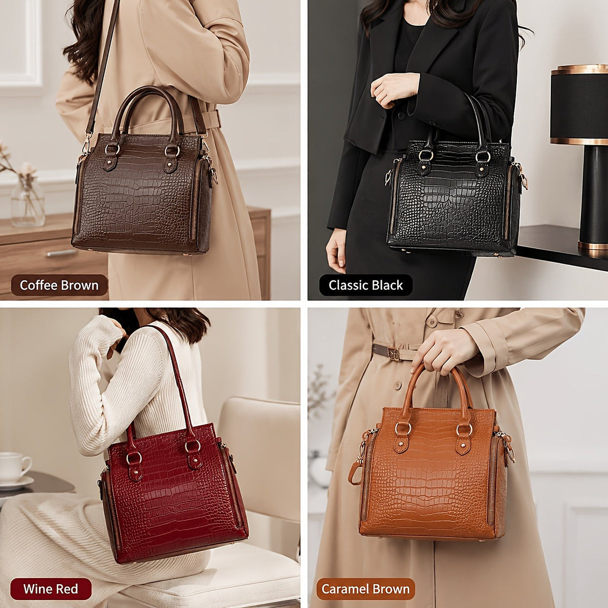 Vintage Top Handle Handbag with Crossbody Strap Handbags & Wallets - Tophatter Daily Deals