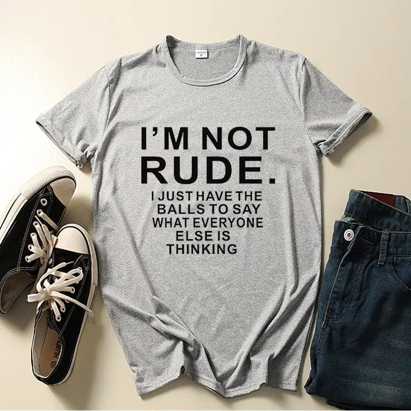 I'm Not Rude Letter Print Women T Shirt Short Sleeve O Neck Loose Women Tshirt Ladies Tee Shirt Tops Clothes Camisetas Mujer - Tophatter Daily Deals
