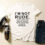 I'm Not Rude Letter Print Women T Shirt Short Sleeve O Neck Loose Women Tshirt Ladies Tee Shirt Tops Clothes Camisetas Mujer - Tophatter Daily Deals