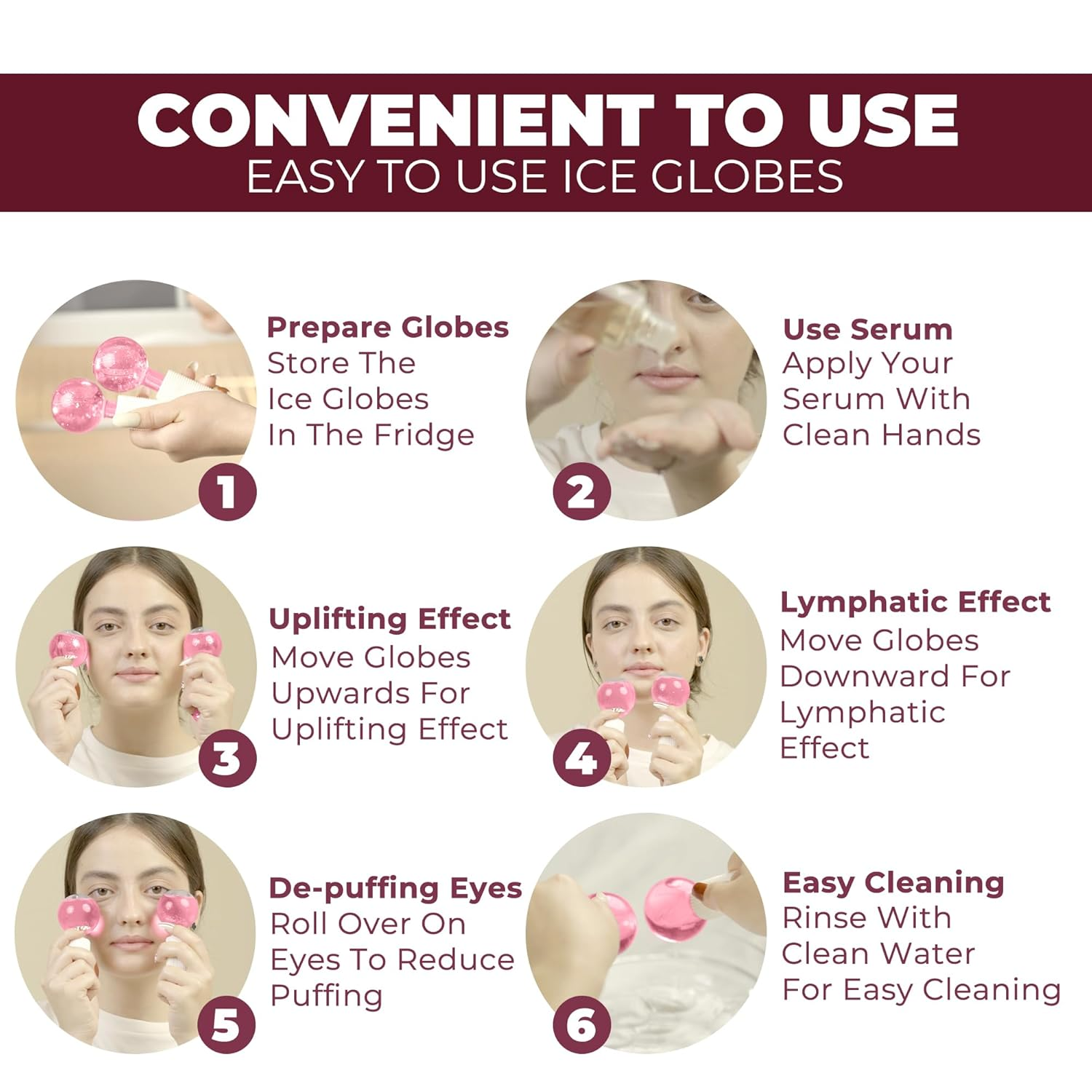 Facial Ice Globes – Cold Face Roller Massage Tool For Skincare Puffiness Treatment Eyes Health & Beauty - Tophatter Daily Deals