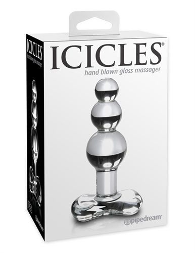 Icicles Clear Glass Anal Plug with Tapered Tip for Comfort > Glass > Toys - Tophatter Daily Deals