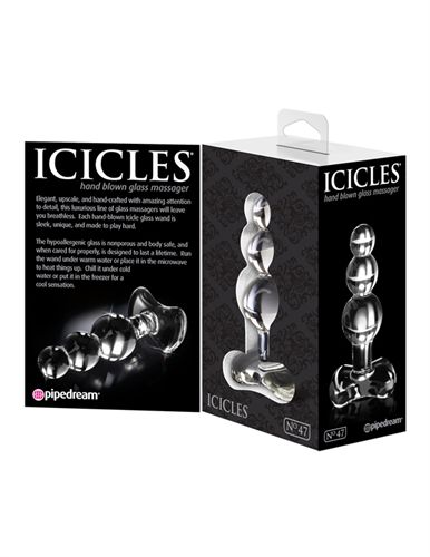 Icicles Clear Glass Anal Plug with Tapered Tip for Comfort > Glass > Toys - Tophatter Daily Deals