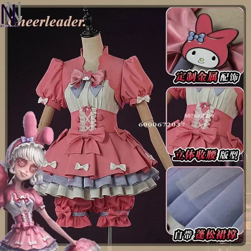 Identity V Game Cheerleader Lily Barrier Cosplay Costume Women Pink Dress Wig Anime Role Play Outfit Halloween Party Clothing - Tophatter Daily Deals