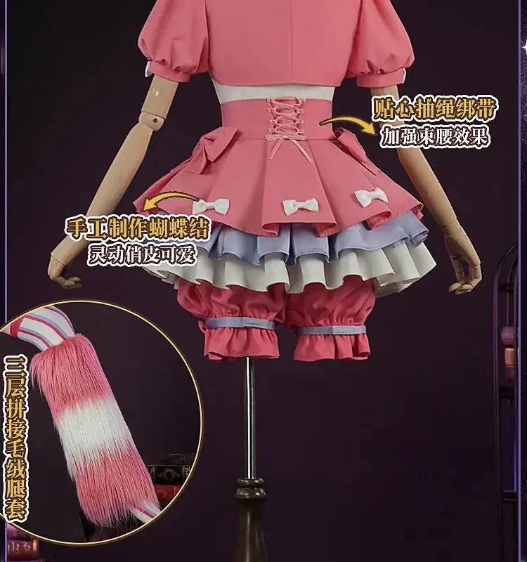 Identity V Game Cheerleader Lily Barrier Cosplay Costume Women Pink Dress Wig Anime Role Play Outfit Halloween Party Clothing - Tophatter Daily Deals
