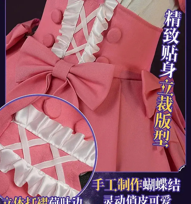 Identity V Game Cheerleader Lily Barrier Cosplay Costume Women Pink Dress Wig Anime Role Play Outfit Halloween Party Clothing - Tophatter Daily Deals
