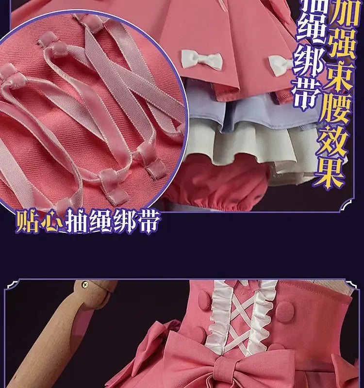 Identity V Game Cheerleader Lily Barrier Cosplay Costume Women Pink Dress Wig Anime Role Play Outfit Halloween Party Clothing - Tophatter Daily Deals