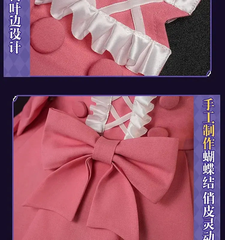 Identity V Game Cheerleader Lily Barrier Cosplay Costume Women Pink Dress Wig Anime Role Play Outfit Halloween Party Clothing - Tophatter Daily Deals