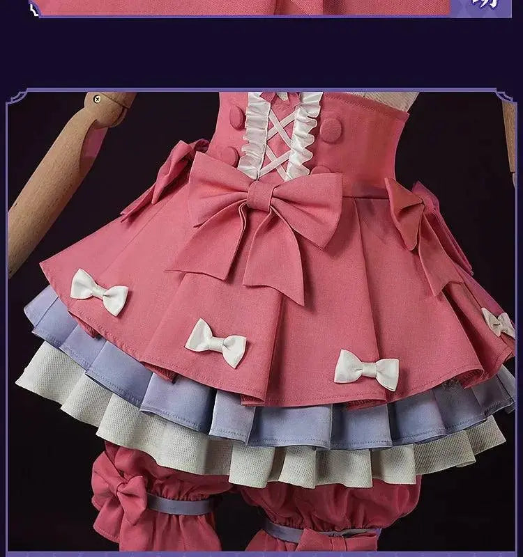 Identity V Game Cheerleader Lily Barrier Cosplay Costume Women Pink Dress Wig Anime Role Play Outfit Halloween Party Clothing - Tophatter Daily Deals