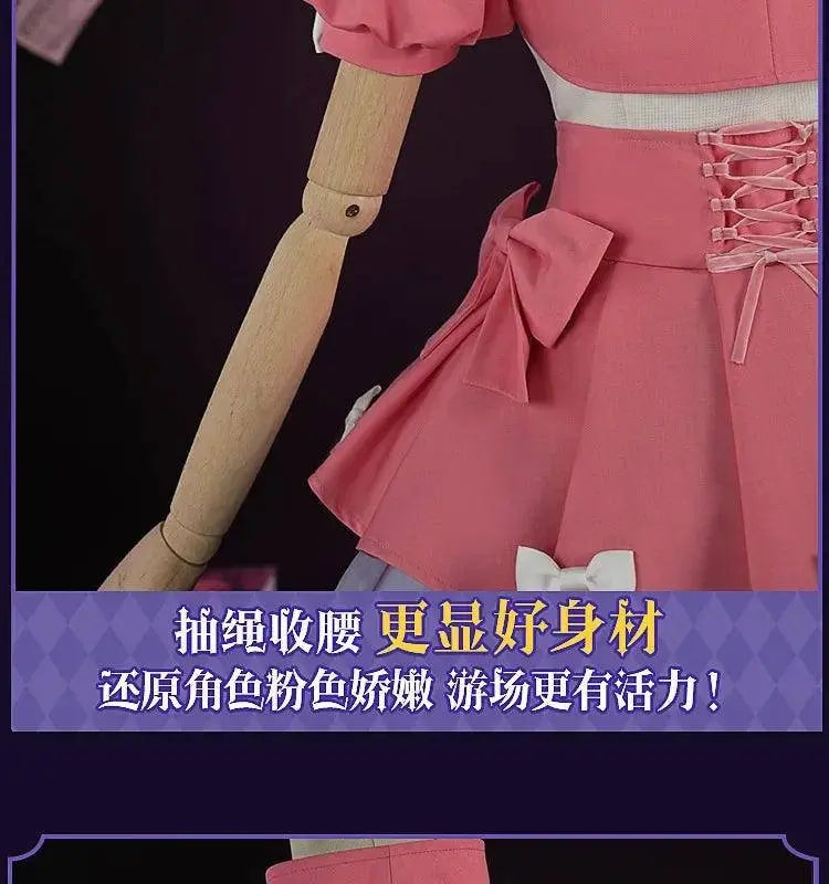 Identity V Game Cheerleader Lily Barrier Cosplay Costume Women Pink Dress Wig Anime Role Play Outfit Halloween Party Clothing - Tophatter Daily Deals