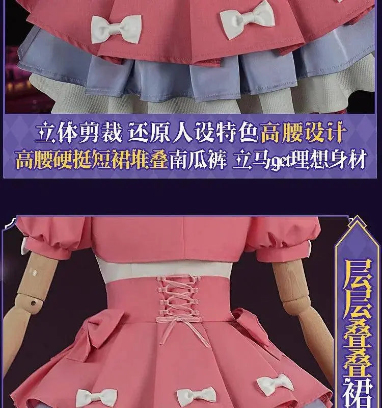 Identity V Game Cheerleader Lily Barrier Cosplay Costume Women Pink Dress Wig Anime Role Play Outfit Halloween Party Clothing - Tophatter Daily Deals