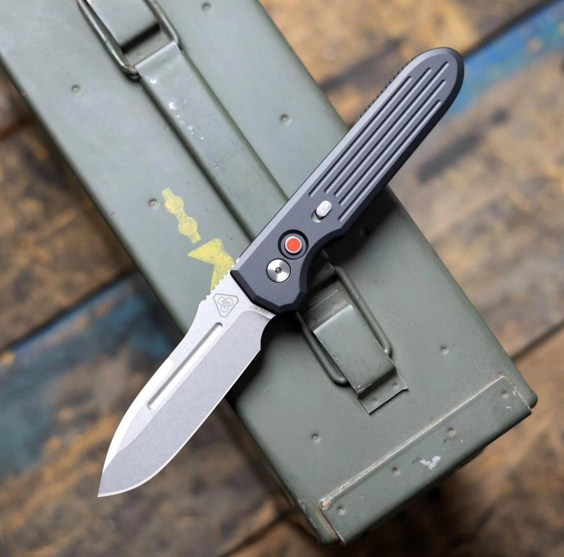 Pro-Tech Knives Prometheus Design Werx Invictus Automatic - Black Handle - CPM-Magnacut Automatic Knives - Tophatter Daily Deals