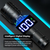 Flashlight 100K Lumens Rechargeable LED Waterproof Camping - Tophatter Daily Deals