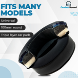 CentralSound Cooling Gel + Memory Foam Premium Replacement Ear Pad Cushions Universal Round 100mm Audio Accessories - Tophatter Daily Deals