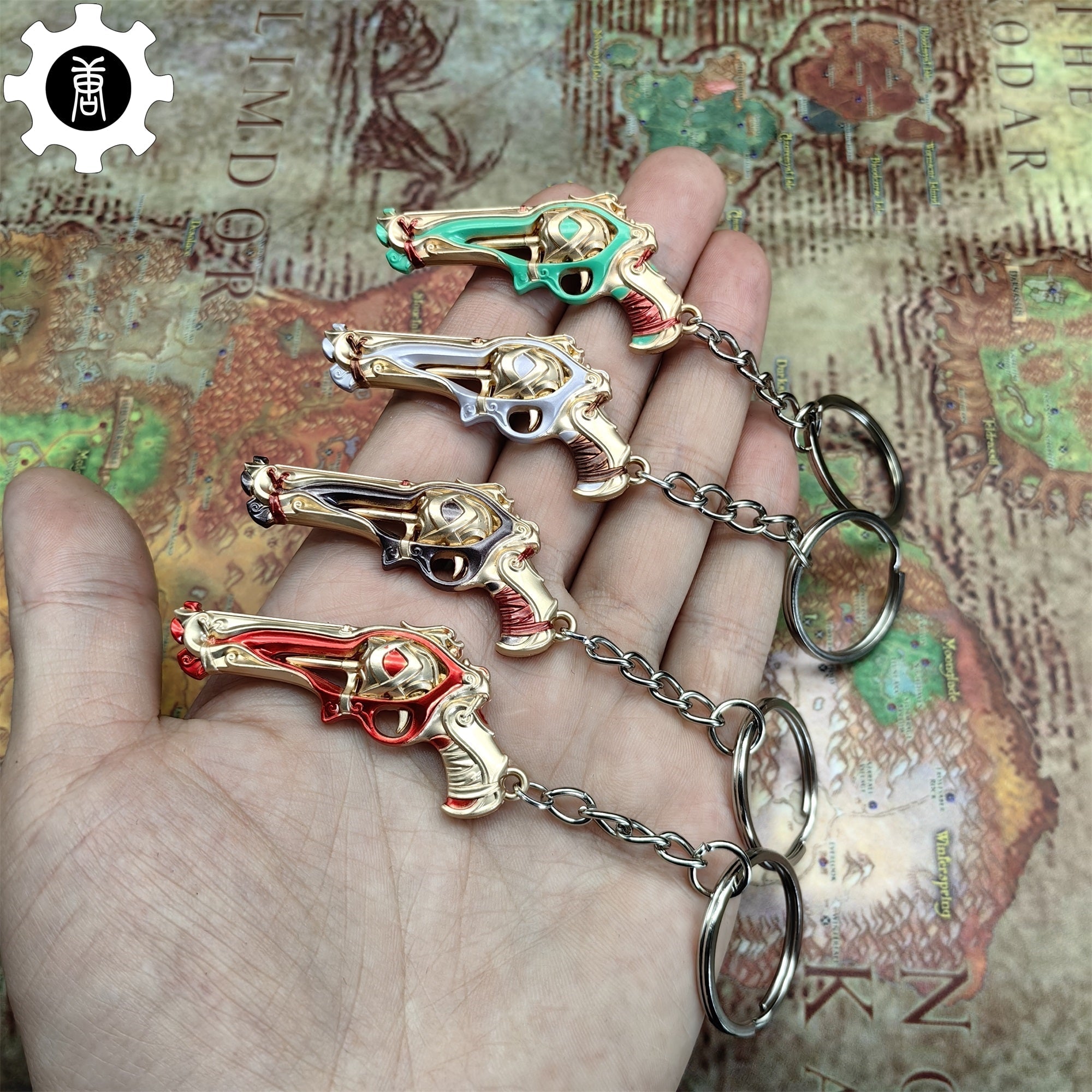 Metal Imperium Sheriff Gun Tiny KeyChain Pendant 4 In 1 Pack - Tophatter Daily Deals