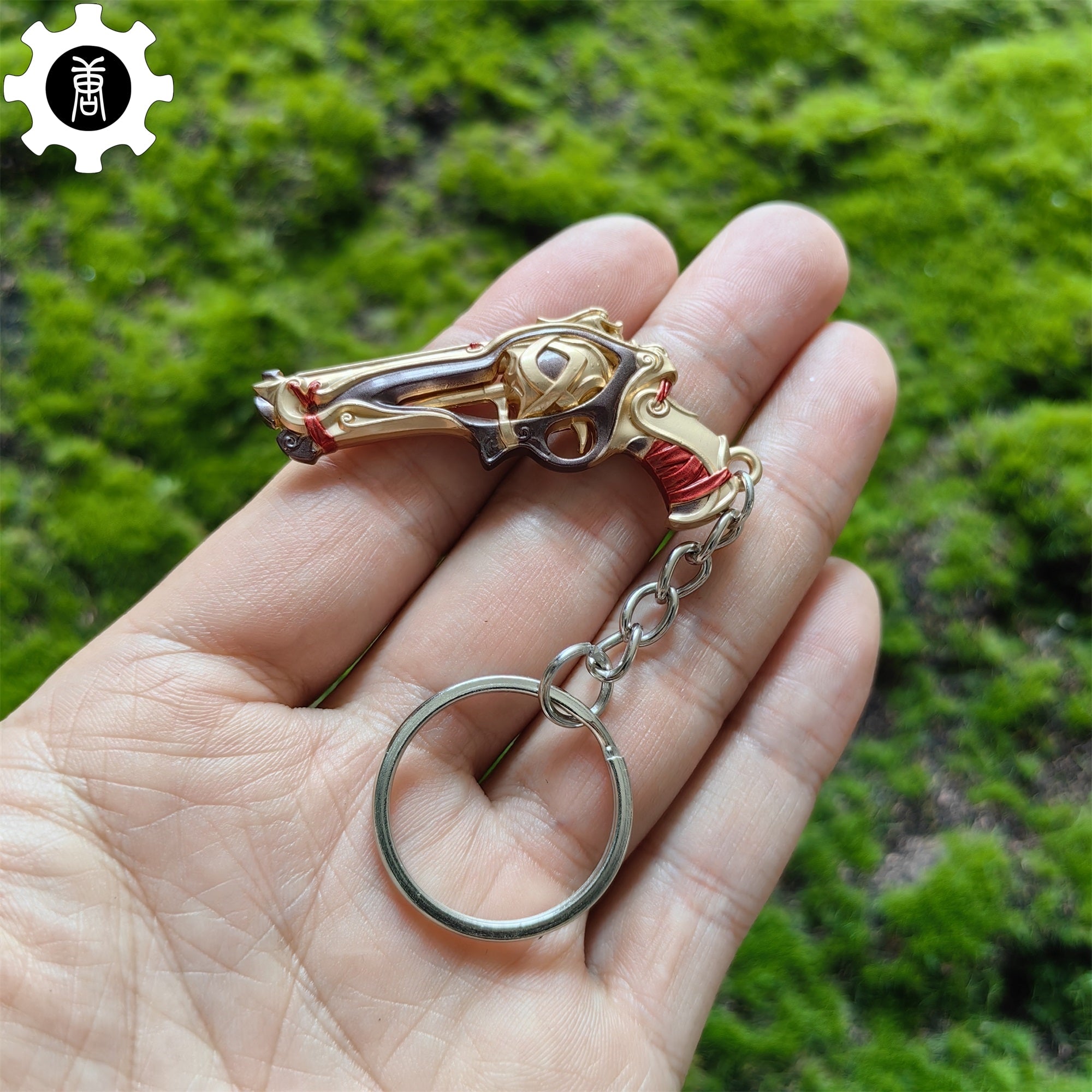 Metal Imperium Sheriff Gun Tiny KeyChain Pendant Grey - Tophatter Daily Deals