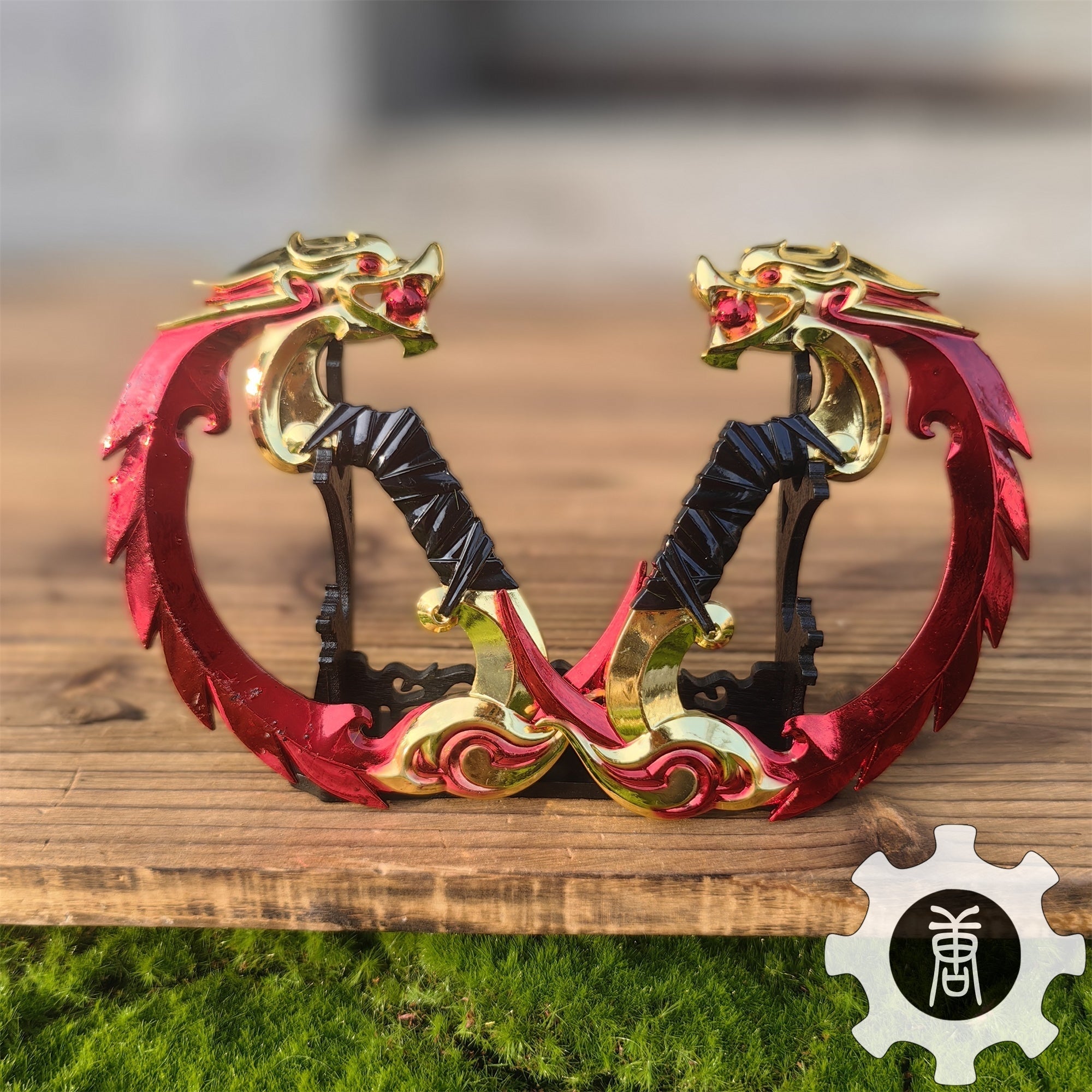 Metal 4 Color Blades Of Imperium Blunt Blade Replica Model Red & Stand - Tophatter Daily Deals