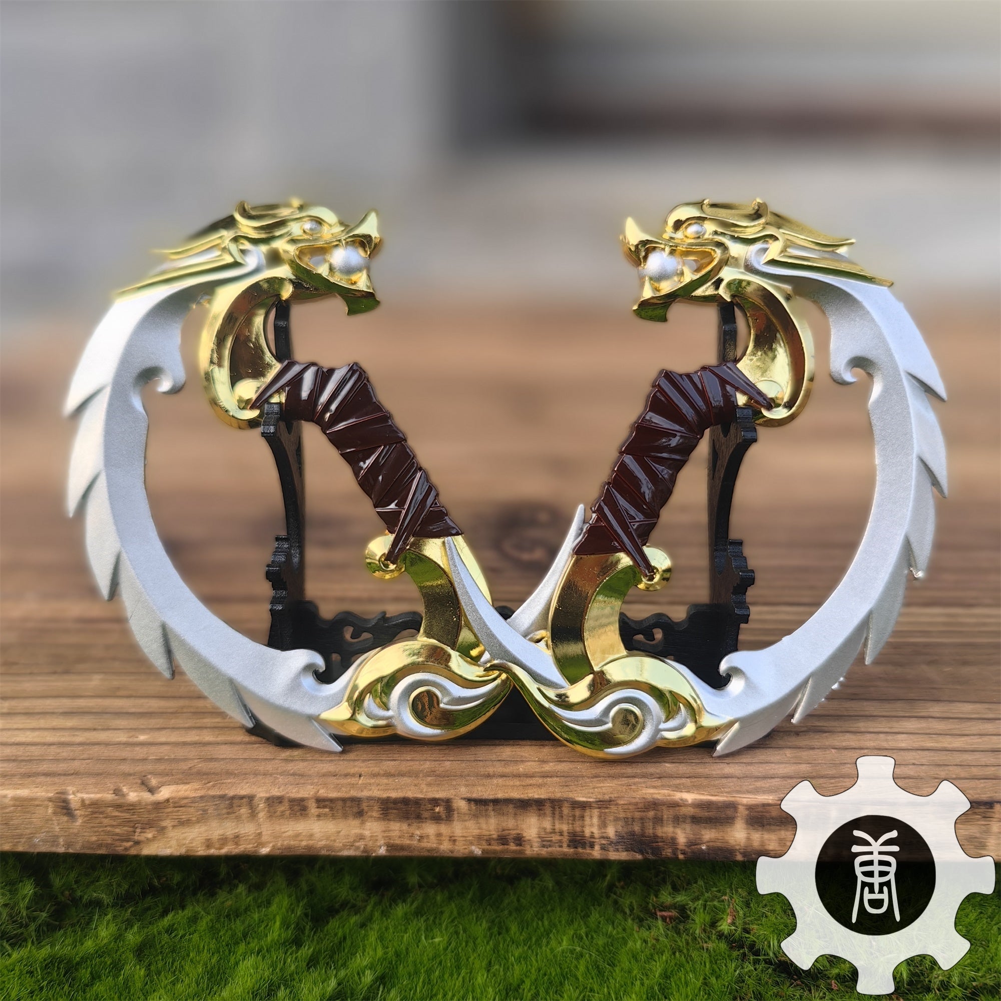 Metal 4 Color Blades Of Imperium Blunt Blade Replica Model White & Stand - Tophatter Daily Deals