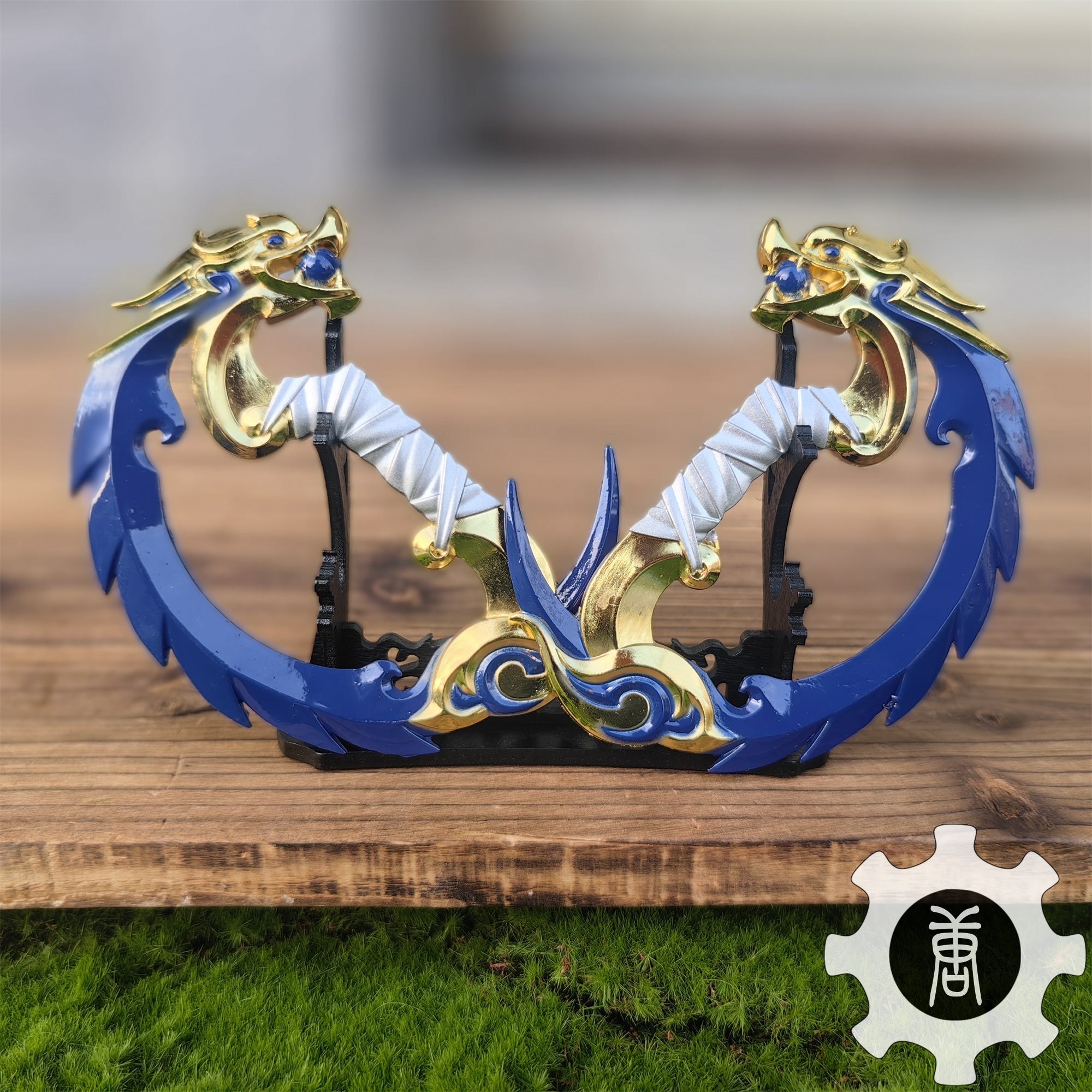 Metal 4 Color Blades Of Imperium Blunt Blade Replica Model Blue & Stand - Tophatter Daily Deals