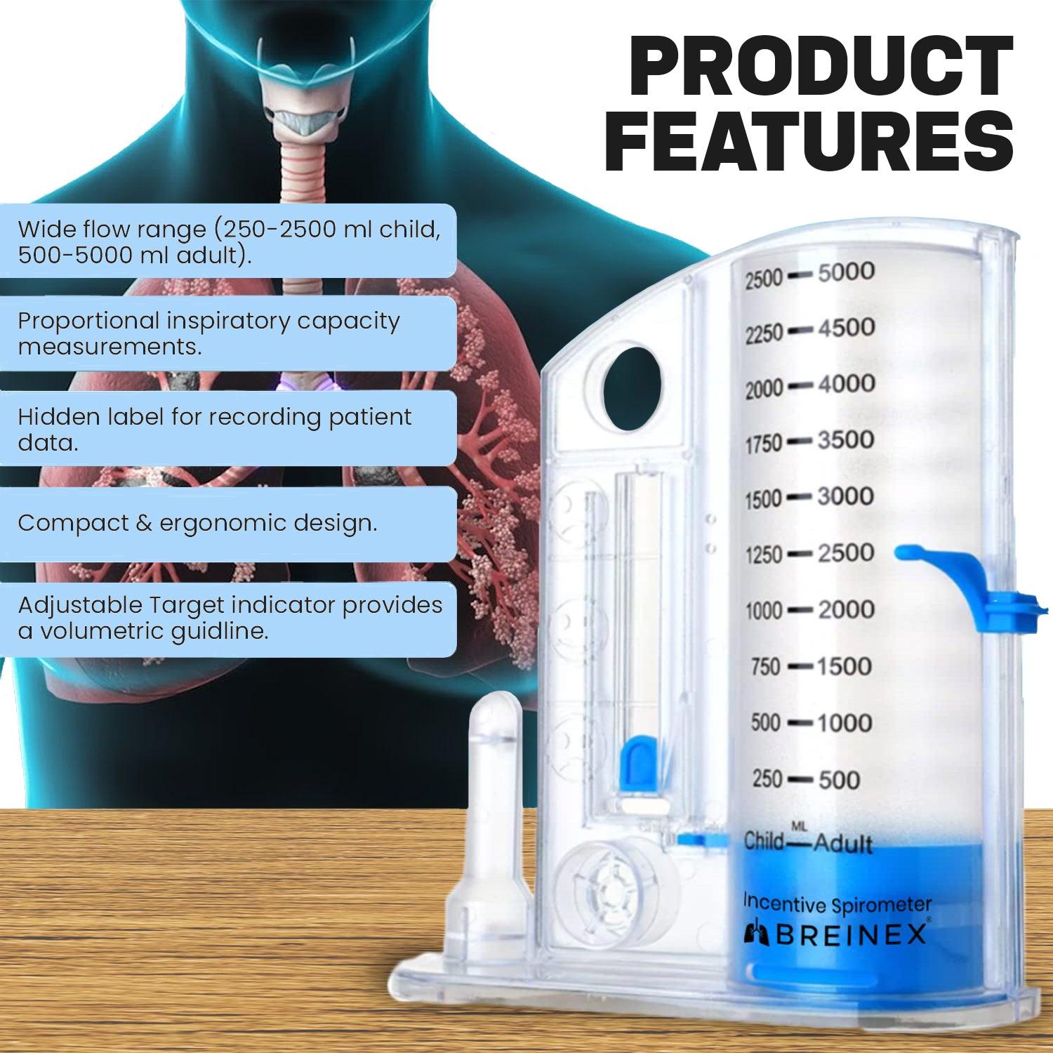 Lung Strengthening Device - Incentive Spirometer Breathing Exerciser Lung Function Deep Breath Trainer Health Care - Tophatter Daily Deals