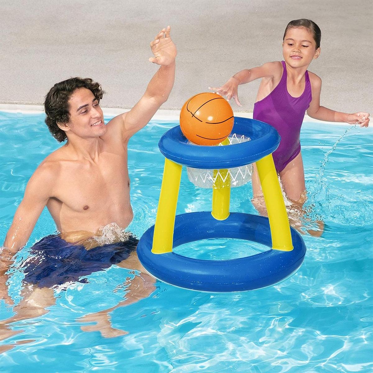 Inflatable Basketball Hoop For Swimming Pool - Inflatable Basketball Swimming Pool Toy Ring Floating Childrens Water Sport Game Swimming - Tophatter Daily Deals