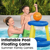 Inflatable Basketball Hoop For Swimming Pool - Inflatable Basketball Swimming Pool Toy Ring Floating Childrens Water Sport Game Swimming - Tophatter Daily Deals