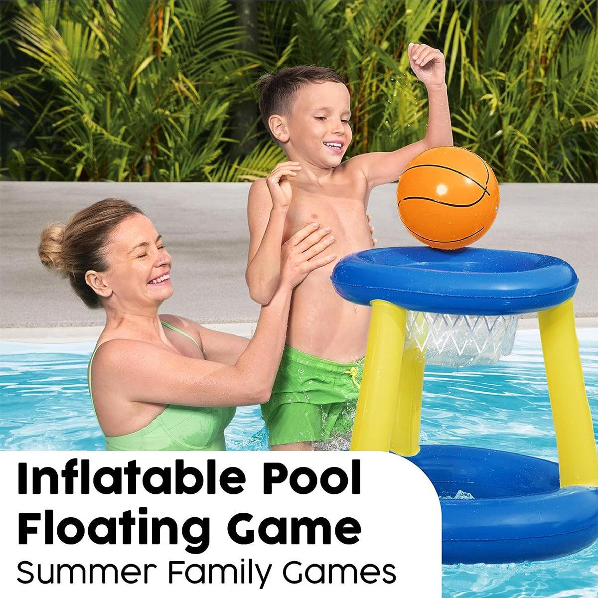 Inflatable Basketball Hoop For Swimming Pool - Inflatable Basketball Swimming Pool Toy Ring Floating Childrens Water Sport Game Swimming - Tophatter Daily Deals