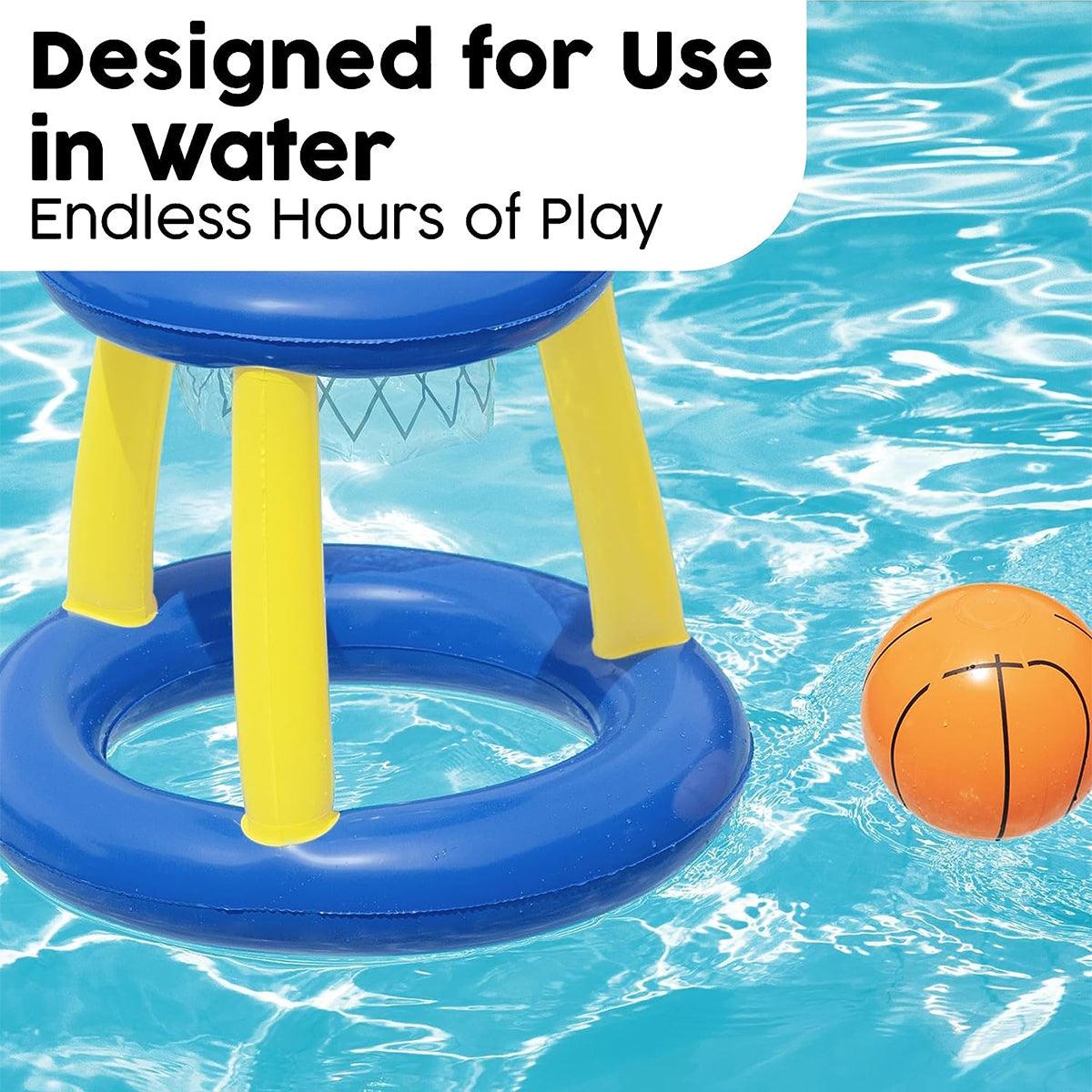 Inflatable Basketball Hoop For Swimming Pool - Inflatable Basketball Swimming Pool Toy Ring Floating Childrens Water Sport Game Swimming - Tophatter Daily Deals