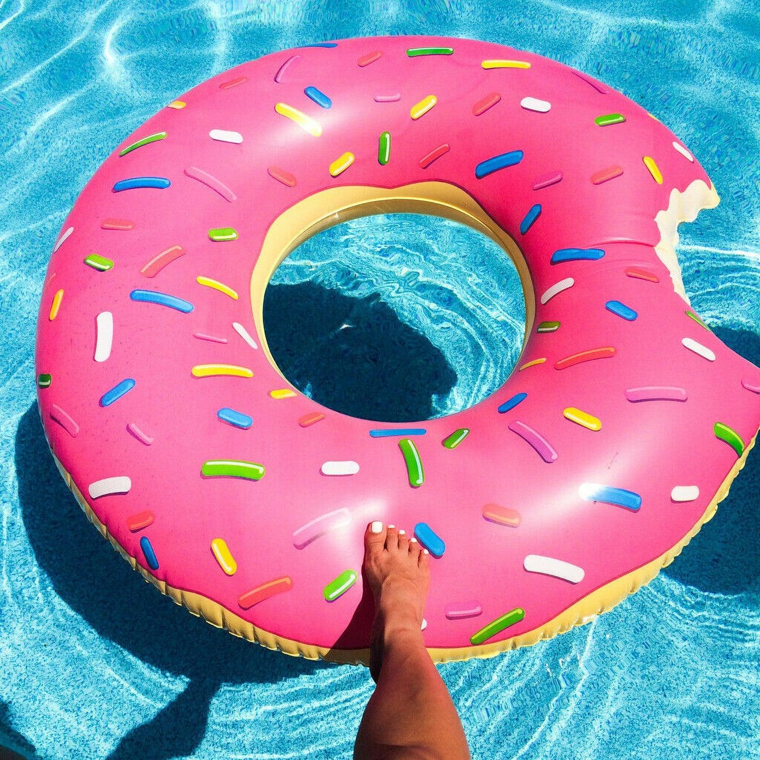 Inflatable Donut Ring - Inflatable Donut Tube Float Pool Toy Swim Rings, Swimming Rings Tubes for Swimming, Swim Raft, Summer Beach Games Swimming - Tophatter Daily Deals