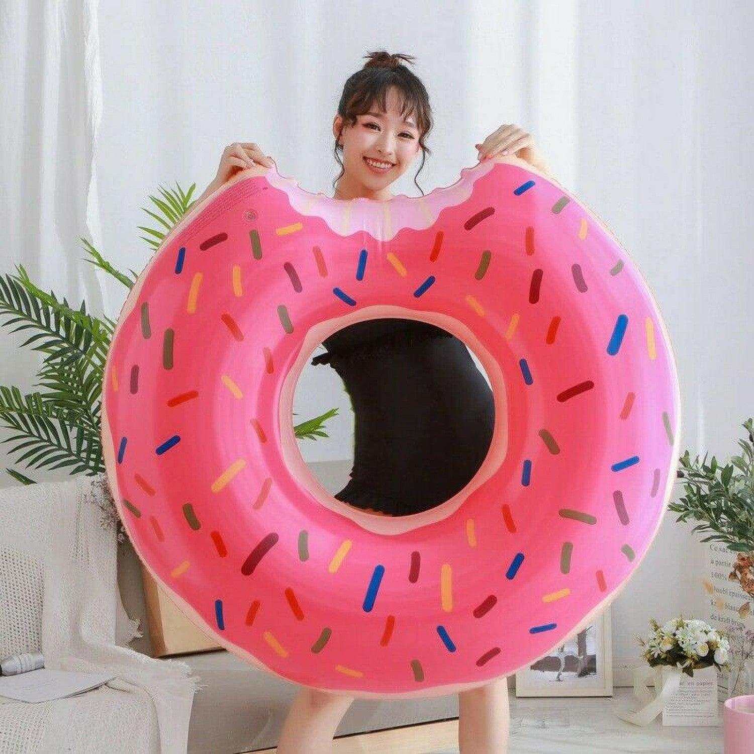 Inflatable Donut Ring - Inflatable Donut Tube Float Pool Toy Swim Rings, Swimming Rings Tubes for Swimming, Swim Raft, Summer Beach Games Swimming - Tophatter Daily Deals
