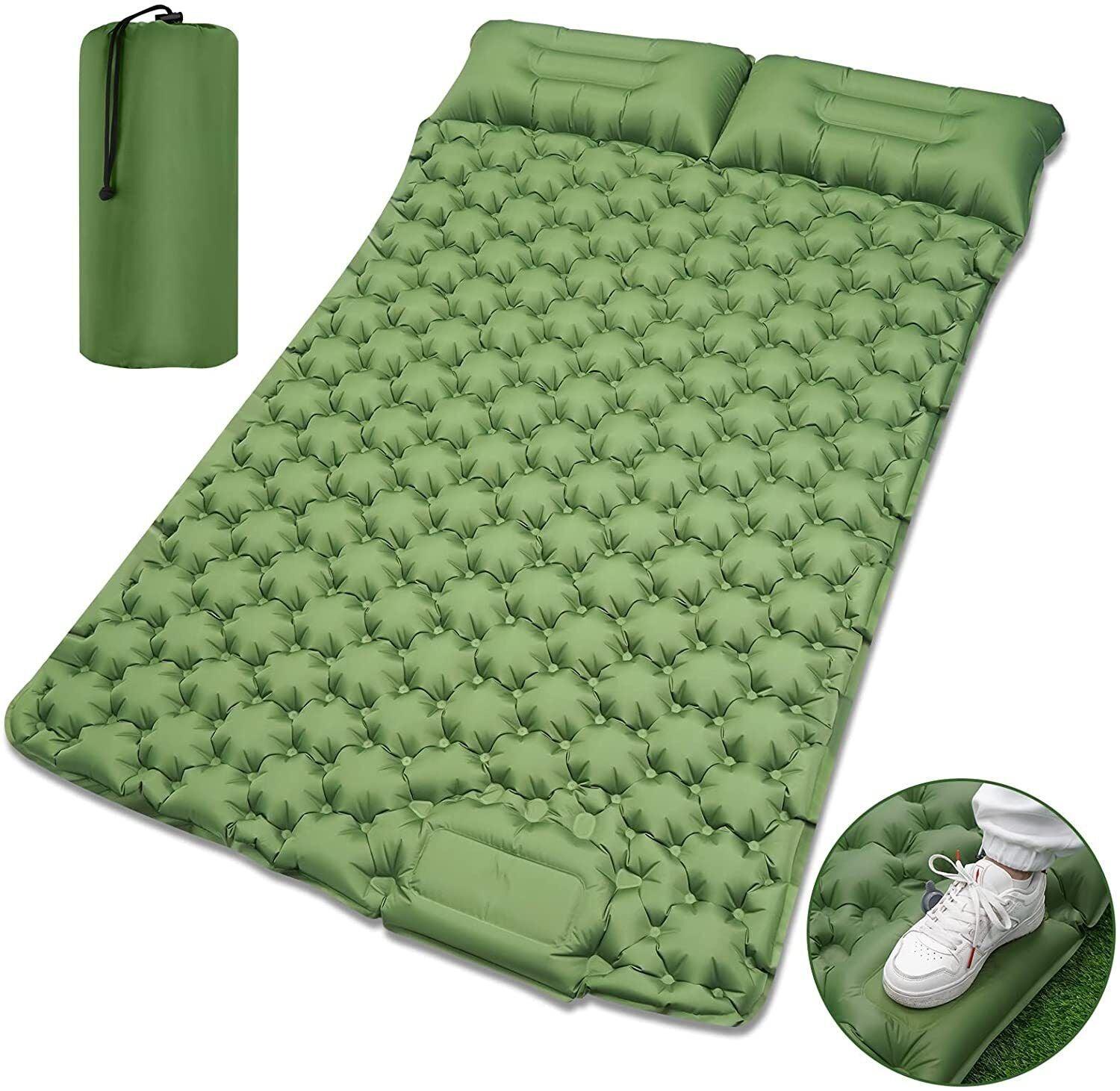 Camping Mattress Pad - Ultralight Air Bed Sleeping Mattress & Pillow Inflatable Double Camping Mat Personal Care - Tophatter Daily Deals