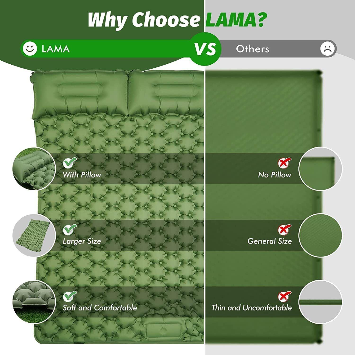 Camping Mattress Pad - Ultralight Air Bed Sleeping Mattress & Pillow Inflatable Double Camping Mat Personal Care - Tophatter Daily Deals