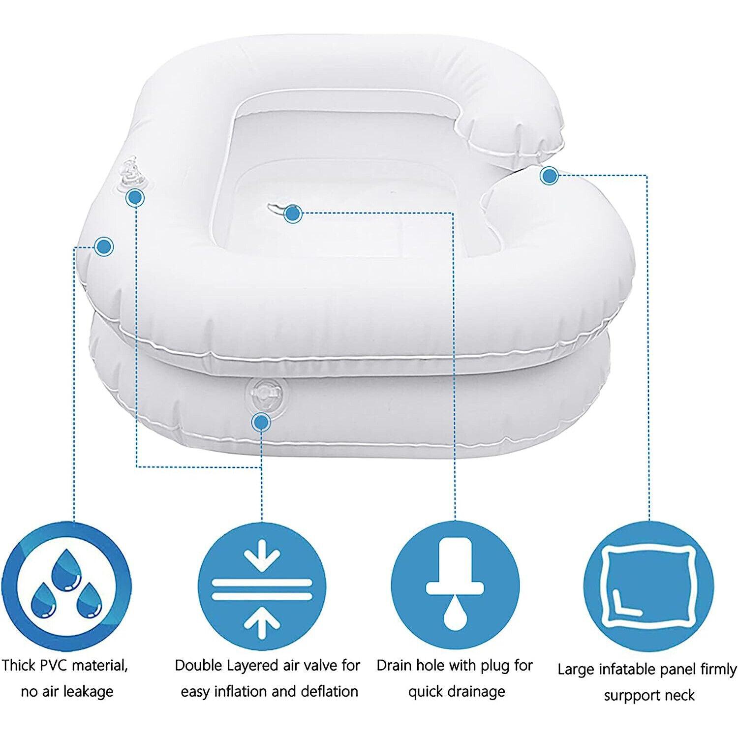 Inflatable Hair Washing Basin - Portable Shampoo Basin Hair Care - Tophatter Daily Deals