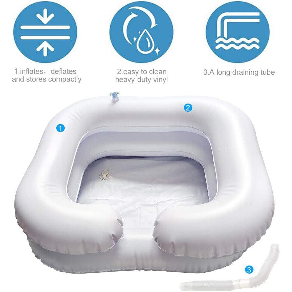 Inflatable Hair Washing Basin - Portable Shampoo Basin Hair Care - Tophatter Daily Deals