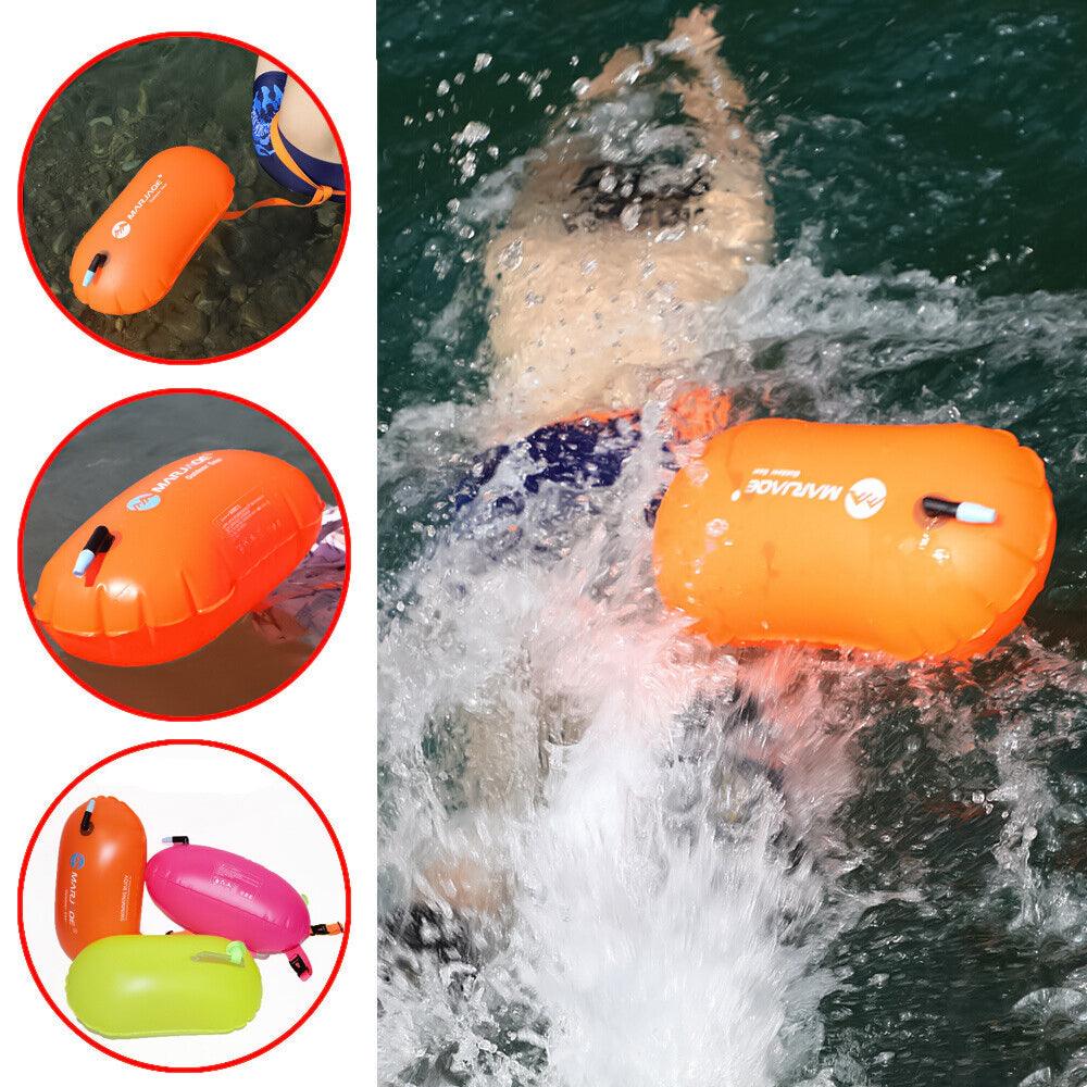 Best Waterproof Bag For Swimming - Inflatable Open Water Swim Buoy Air Bag Device Pool Buoy Tow Float Bag Swimming Swimming - Tophatter Daily Deals