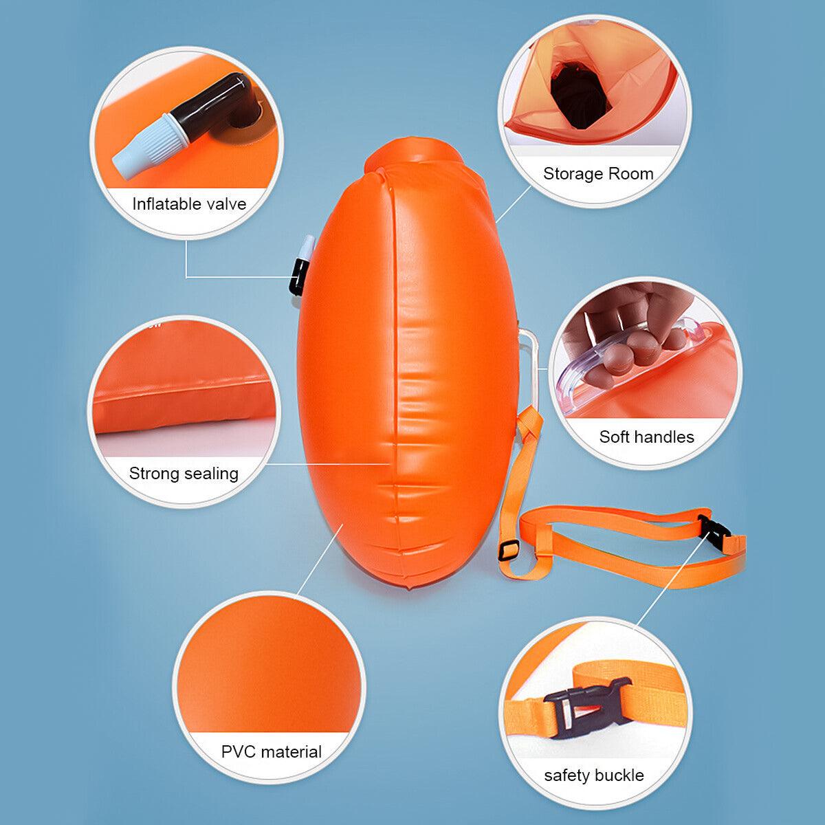 Best Waterproof Bag For Swimming - Inflatable Open Water Swim Buoy Air Bag Device Pool Buoy Tow Float Bag Swimming Swimming - Tophatter Daily Deals