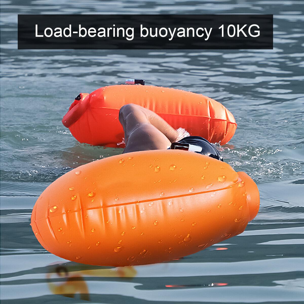Best Waterproof Bag For Swimming - Inflatable Open Water Swim Buoy Air Bag Device Pool Buoy Tow Float Bag Swimming Swimming - Tophatter Daily Deals