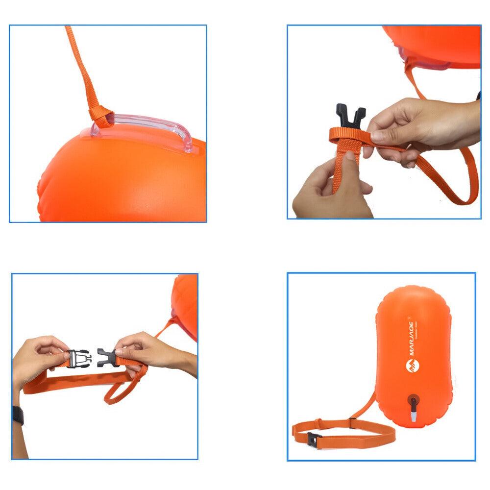 Best Waterproof Bag For Swimming - Inflatable Open Water Swim Buoy Air Bag Device Pool Buoy Tow Float Bag Swimming Swimming - Tophatter Daily Deals