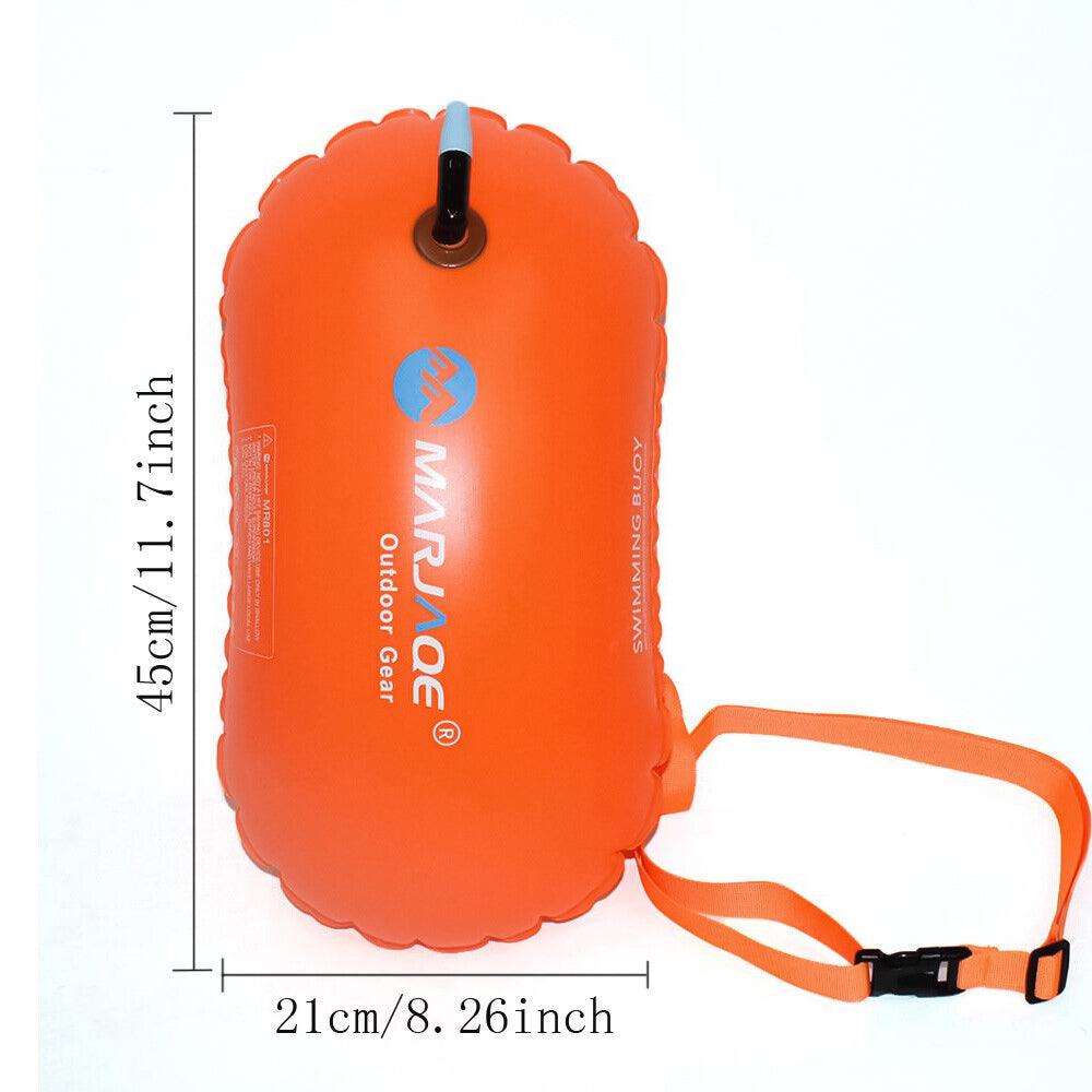 Best Waterproof Bag For Swimming - Inflatable Open Water Swim Buoy Air Bag Device Pool Buoy Tow Float Bag Swimming Orange A Swimming - Tophatter Daily Deals