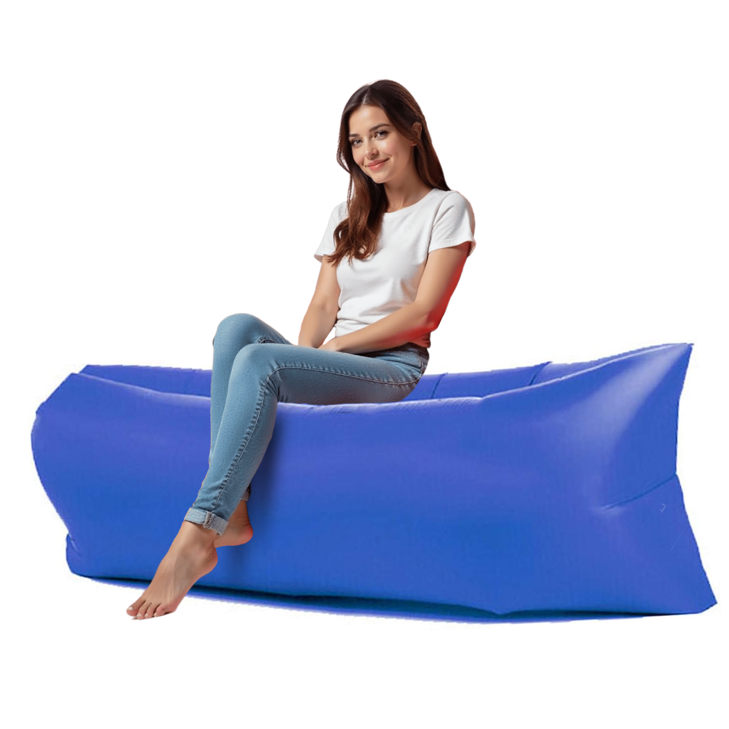 Inflatable Beach Lounger - Portable Sofa Air Bed Lounger Sofa Sack Beach Bag Camping Outdoor Recreation - Tophatter Daily Deals