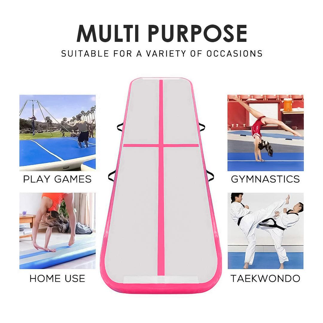 Inflatable Tumbling Mats - 10fit Air Track Mat Gymnastics Mat Inflatable Tumbling Mat with Electric Pump UK Exercise & Fitness - Tophatter Daily Deals